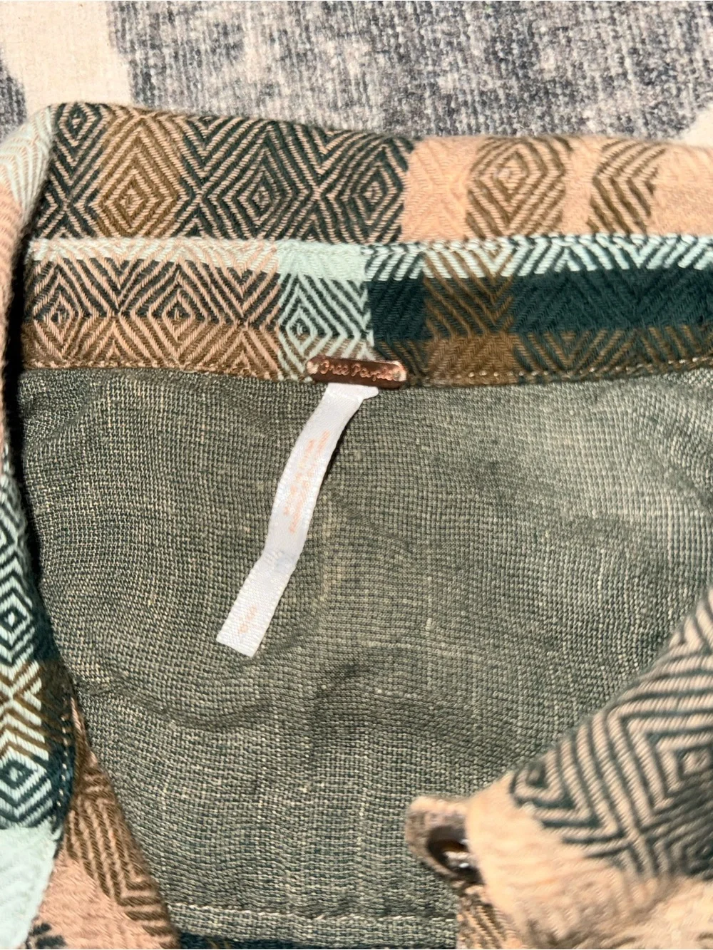 Free People thermal top plaid babydoll small